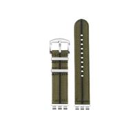 21mm Modified Metal steel adapter waterproof watch strap Compatible With Swatch yvs400 yvs420 yvs451 454 nylon watchband men Bracelet Belt(A10 green black sk)