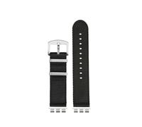 21mm Modified Metal steel adapter waterproof watch strap Compatible With Swatch yvs400 yvs420 yvs451 454 nylon watchband men Bracelet Belt(A1 black black)