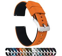 21mm Pumpkin Orange/Black - BARTON Elite Silicone Watch Bands - Quick Release - Choose Strap Color & Width