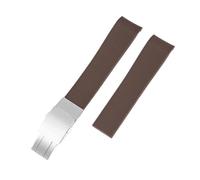 21mm Replacement Bands Compatible With Longines HydroConquest Rubber Watch Strap Folding Buckle Sport Diving Bracelet Accessories(Brown)