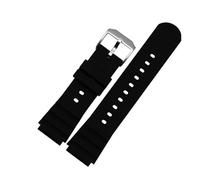 21mm Rubber Silicone Watch Band Strap Replacement with Black Buckle for Luminox 3000 3900 3100 3200 3400 and 3600 series - Luminox Navy Seal Watch Bands, Black with silver, 21mm, Modern