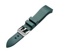 21MM Silicone Rubber Watch Strap Compatible With RADO CAPTAIN COOK Diving Bracelet Black Green Blue The(Green silver,21mm)