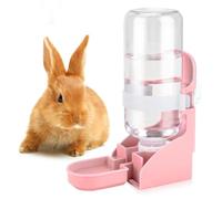 21oz Hanging Rabbit Water Bottle - Automatic Small Pet Cage Water Dispenser & Feeder, for Bunny, Guinea Pig, Chinchilla, Hamster, Hedgehog, Ferret, Rat, Gerbil & Small Animals, Pink