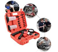 21Pc Hand Held Vacuum Pressure Pump Tester Kit Brake Fluid Bleeder Bleeding Tool