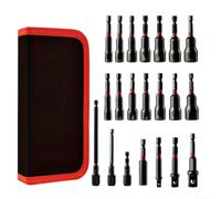 21PC Nut Driver Set Alloy Steel Magnetic Socket Adapters