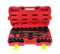 21PCS 3/4 inch 19-50mm Drive Deep Impact Socket Set Garage Repair Ratchets