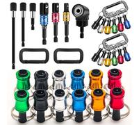 21Pcs Bit Holder Cool Gadgets, Windspeed 1/4 Quick Release Bit Holder Keychain for Impact Driver with 105 Degree Right Angle Drill Extension Bit Holder 1/4 Hex Shank Impact Driver Socket Drives