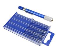 21PCS Carburetor Jet Drill Bits Pin Vise Set, Numbered 61-80 Mini Jeweler's Chuck Vice, Fine Tiny Miniature Metric Micro Wire Nano Tool For Jewelry Bead Making Crafts Orifice Drilling Wood DIY Carving