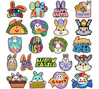 21Pcs Cartoon Easter Shoe Charms for Shoes, Cute Bunny Rabbit Egg Different Decoration Fits Clog Sandals PVC Charms Shoe Accessories, Party Favors Easter Gifts for Girls Boys Kids Adult Women Men