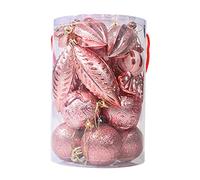 21Pcs Christmas Tree Ornaments Set Golden Shatterproof Christmas Decorations Xmas Decorative Hanging Ornaments The Dark Crystal Decorations (Rose Gold, One Size)