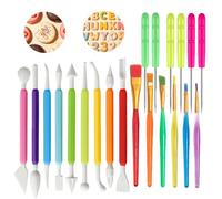 21Pcs Cookie Decorating Tools Set Christmas Fondant Cake Decorating Brushes Scribe Cookie Tool Include Brushes Sugar Stir Needle Fondant Modeling Tool