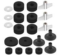 21PCS Cymbal Stand Felts Non Slip Drum Felt Pad Kit with Hi Hat Felt Cymbals Felt Cups Washers Sleeves Wing Nuts for Drums Protection