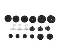 21Pcs Drum Cymbal Felt Pad Non Slip Set Kit Improve Sound Quality Installation for Drum Set Accessories (Black)