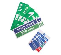 21pcs Emergency Exit Sign PVC Warning Sticker for Public Spaces