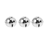 21pcs Five Point Star Jingle Bell DIY Set with Ribbon, Shiny Silver | Iron Metal Hollow Craft Pieces, Easy Hanging for Doors, Collars, Weddings and Store Displays