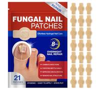 21Pcs Fungal Nail Treatment Patches, Fungal Nail Patches for Toenails, 8-Hour Nighttime Effortless Hydrogel Nail Repair for Damage Nails, Discolored Nails, Safe and Gentle