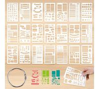 21Pcs Journal Stencils Planner Stencil for Journaling Supplies, 4 x 7 Inch Journaling Stencils for Journalings, Scrapbooking, DIY Drawing, Greeting Cards, Diary Letters, Christmas