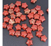 21Pcs Natural Crystal Stone Star Shape Loose Beads Gemstone Handmade DIY Jewelry Making Accessories 10mm,Red Jasper 21pcs