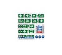 21pcs Premium Fire Exit Sign Kit (Right, Left, Up, Down Arrow)