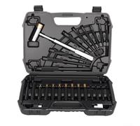 21PCS Punch Set with Smart Hammer and Non-Slip Bench Block Providing Stability and Control for Metal, Woodworking, and Craft Applications (21PCS)