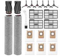 21Pcs Replacement Parts for Eufy E25 Omni / E28 Omni Robot Vacuum Cleaner Accessories, 2 Main Brush,2 Roller Mop, 4 Filter, 6 Side Brush, 6 Dust Bag, 1 Cleaning Brush