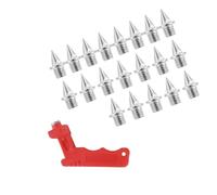 21PCS Running Spikes - Stainless Steel Track Spikes - 1/4 Inch Spike Replacement for Running Shoes - Includes Red Spike Wrench - Suitable for Sprint & Jump (Silver)