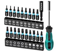 21PCS Screwdriver Bit Set, 1"Triangle Bit Set TA12-30, Square Drive Bits#2,2.75,3,4,5, U-Shaped Bits U4,U6, Y-type screwdrivers Y0,Y1, Magntic Screwdriver Set with 1/4" Bit Holder and bit driver