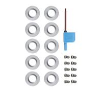 21pcs/Set Carbide Insert Round 30 Degrees, Sharpened Blade Replacement Cutters for Woodturning Lathe Tools(8.9 * 1.85mm)