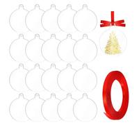 21Pcs Set of Clear Christmas Baubles, Fillable Acrylic Baubles Blanks for DIY Decorations, 75mm Large Christmas Baubler UK for Crafting, Tree Decor and Festive Projects