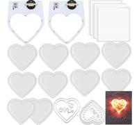21PCS/Sets Shaker Card Kits for Card Making,10 Plastic Clear Puffy Shaker Covers,2 Self-Adhesive Light-Up Units with Warm White LEDs,3 Double-sided adhesive foam strips,6pcs/sets Heart Cutting Dies
