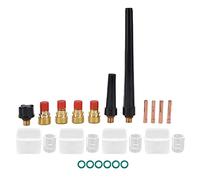 21pcs Tig Welding Kit Welding Collets Glass Cups Back Accessories for Wp 20 25 Model 300a Welding Consumables for Most Metal Welding