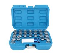 21pcs Wheel Lock Lug Nut Remover Tool Kit with 1/2in Drive Adapter Steel Chrome Plated 36 1 300 for R50 R52 R53