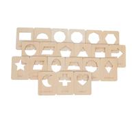 21pcs Wooden Geometric Shape Craft Stencils for Teachers