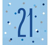 21st Age 21 Blue Paper Disposable Napkins Napkin Party Tableware Eco Friendly UP