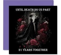 21st Anniversary Card for Women Men - Until Death Do Us Part - Happy 21 Year Anniversary Card for Partner Wife Husband Companion, 145mm Wedding Anniversaries Greeting Cards