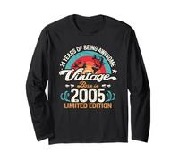 21st Birthday 21-Year-Old Fishing Lovers Angler Born in 2005 Long Sleeve T-Shirt