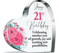21st Birthday Acrylic Heart Plaque for Women, New Possibilities