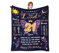 21st Birthday Blanket Gifts for Girls, Birthday Gifts for Girls Turning 21 Unique, Personalised Birthday Flanell Blanket Gifts for Women, Best Friends, Bestie, Sister, Daughter, Niece