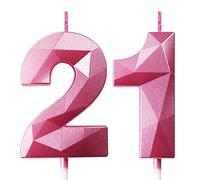 21st Birthday Candles for Cakes Number Candles Pink Cake Candles for Anniversary Birthday Party Decorations Cake Toppers 21st Birthday Cake Candles