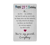 21st Birthday Card for Boyfriend Him Men - 21 Year old Birthday Gift for Girlfriend Her Women - Romantic Bday to My Love