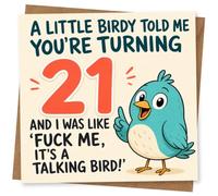 21st Birthday Card for Her, Talking Bird Rude Joke