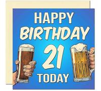 21st Birthday Card for Men Him Men's Beer Birthday Card for 21 Year old Girl Daughter Friend Granddaughter Sister twenty one, twenty first Niece cousin