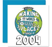 21st Birthday Card for Men Women - Making the World a Better Place - Happy 21 Birthday Cards for Son Auntie Granddaughter Colleague Friend Sister, 145mm Bday Greeting Cards