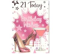 21st Birthday Card For Women. Glitter Design 21Today Birthday Wishes