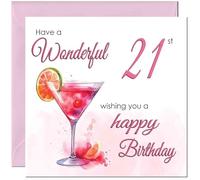 21st Birthday Card for Women - Ladies Elegant Birthday Cards for 21 year old woman twenty one, twenty first Daughter Friend Niece Granddaughter Wife Girlfriend Girls Mum Aunt for her