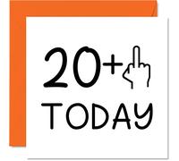 21st Birthday Card Funny for Women - Novelty Middle Finger - Rude Birthday Cards for Men, 145mm Greeting Cards, Joke Banter Cards Daughter Step Son Sister Brother Auntie Uncle