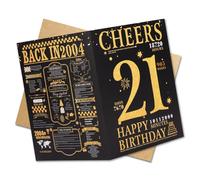 21st Birthday Card Gift for Women Men,Funny 21st Party Decorations for Her Him,Back in 2004 Birthday Decorations Gift Idea for Friend Bestie