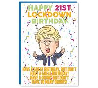 21st Birthday Card, Happy Lockdown Birthday Card, Funny Boris Johnson, Boyfriend Brother Sister Girlfriend Son Daughter