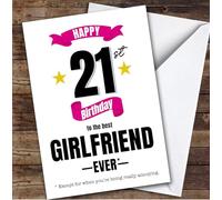 21st Birthday Card Personalised The Best Girlfriend Ever | Custom Card Personalised Cards, For Girlfriend, For Her, Milestone Birthdays, Birthday, 21st