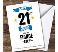 21st Birthday Card Personalised The Fiance Ever | Custom Card Personalised Cards, For Fiance, For Him, Milestone Birthdays, Birthday, 21st